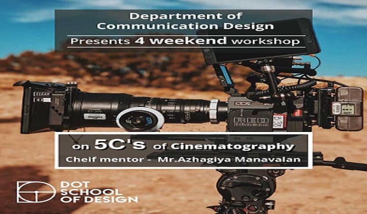 Image of camera with 5C's of Cinematography title on it