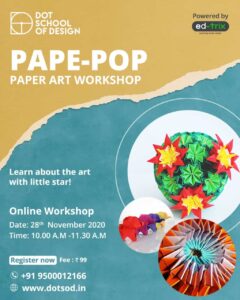 A banner image of PAPE-POP workshop of DOT School of Design