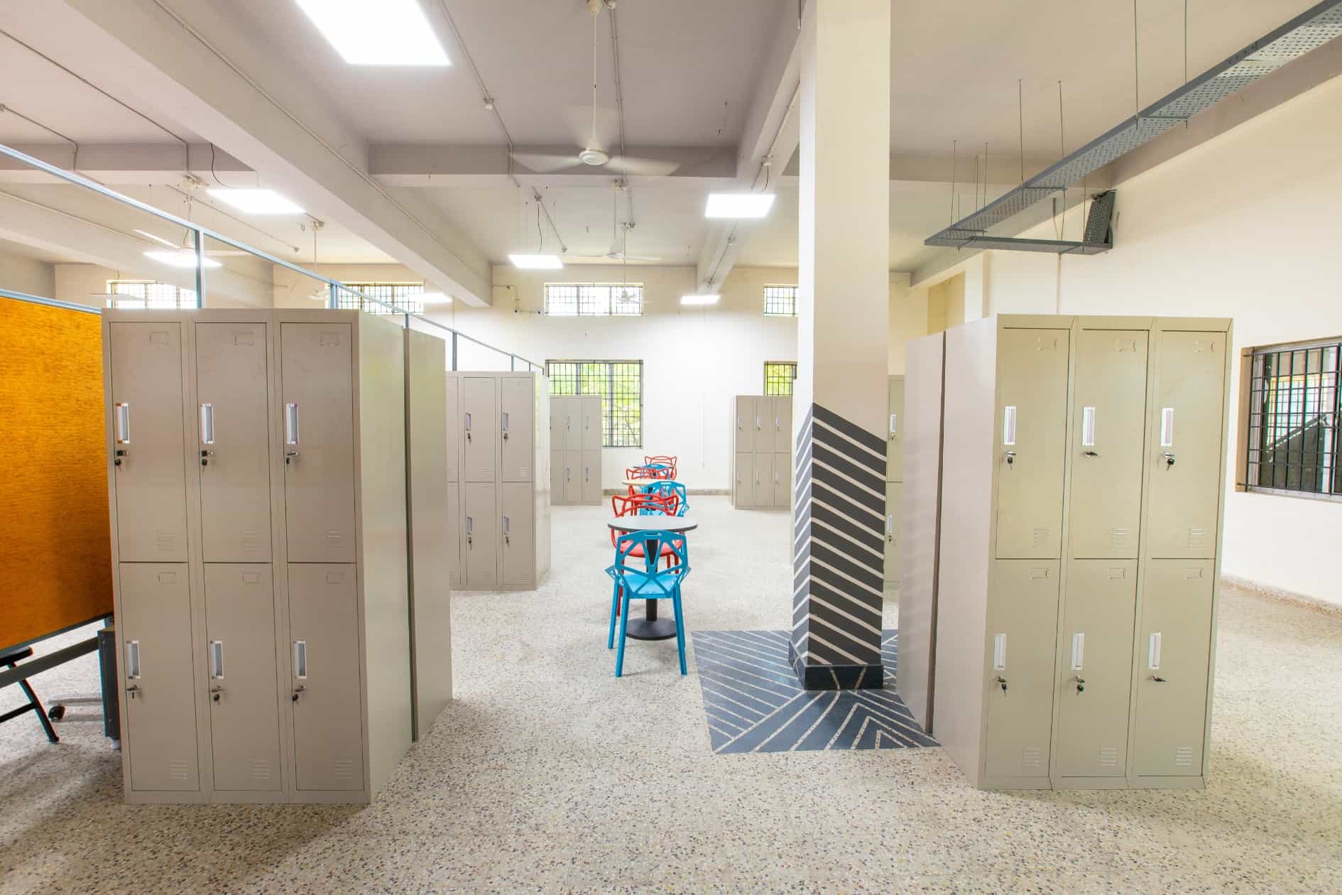 Personal locker facility available at a design college in Chennai for its students use