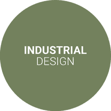 Icon with the words industrial design