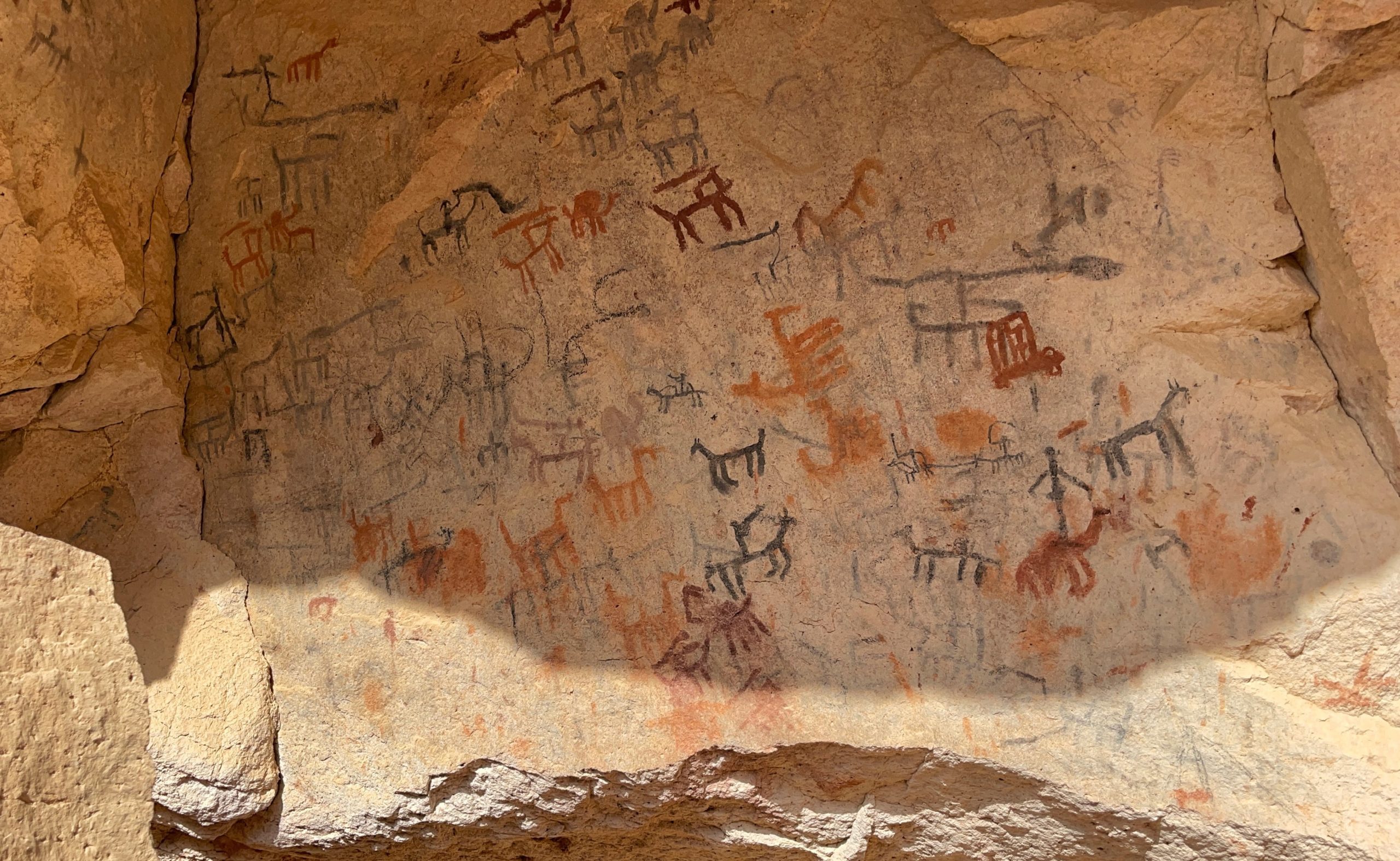 Ancient rock cave paintings