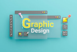 Graphic designer creative creator design logo artwork curve pen tool illustration equipment icons digital computer display workspace. Graphic design software. 3d rendering.